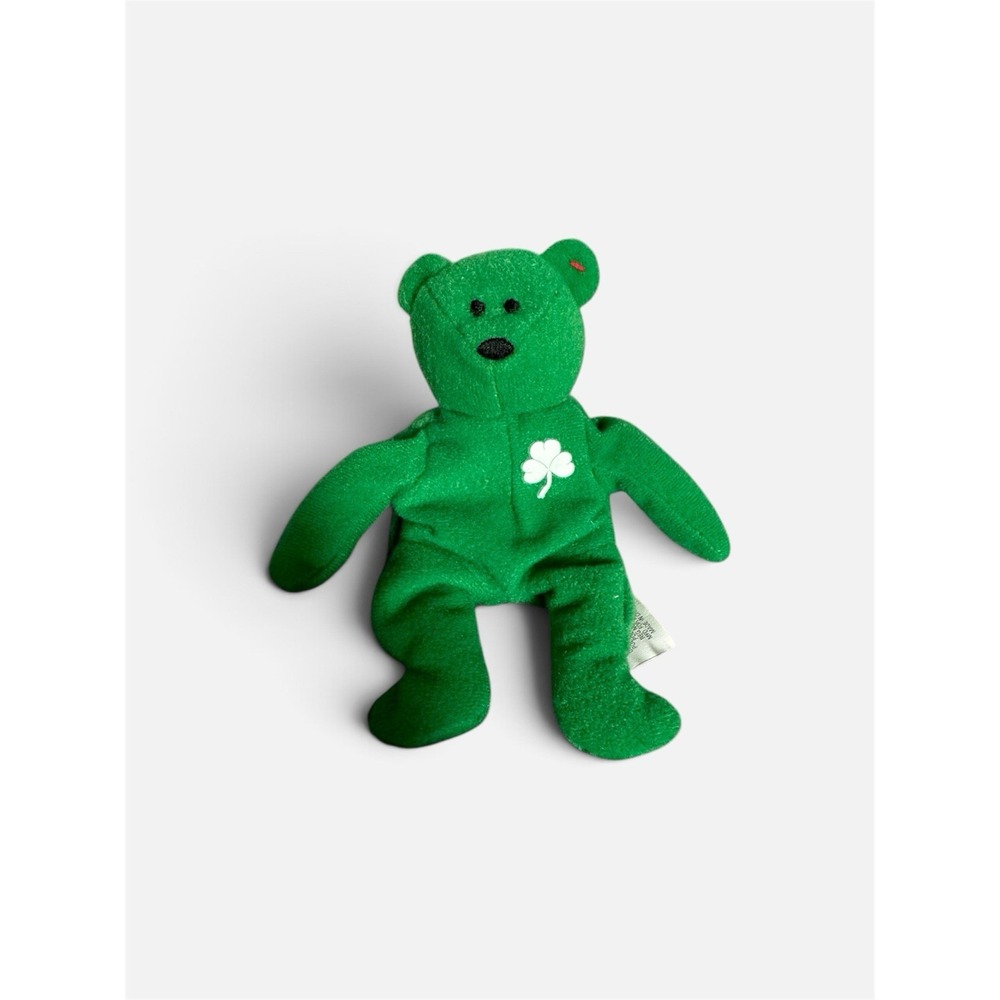 Ty Teenie Beanie Babies Erin the Irish Bear Plush 4" Green Stuffed Animal Toy